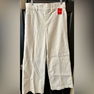 Wide leg white Spanx with tummy control